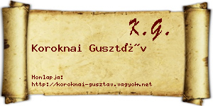 Koroknai Gusztáv névjegykártya