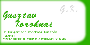 gusztav koroknai business card